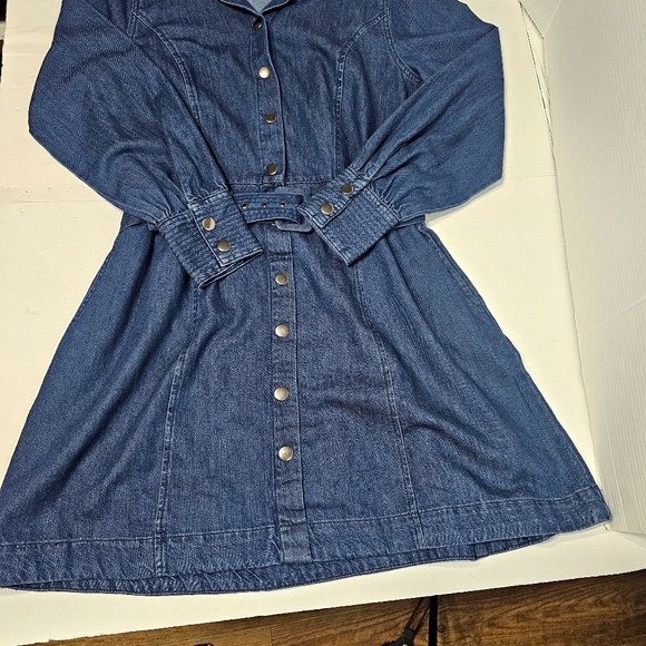 Classic Long Sleeve Denim Dress - Picture 8 of 12